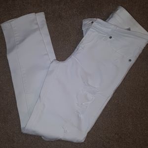 Levi 711 Skinny white distressed jeans, size 26
